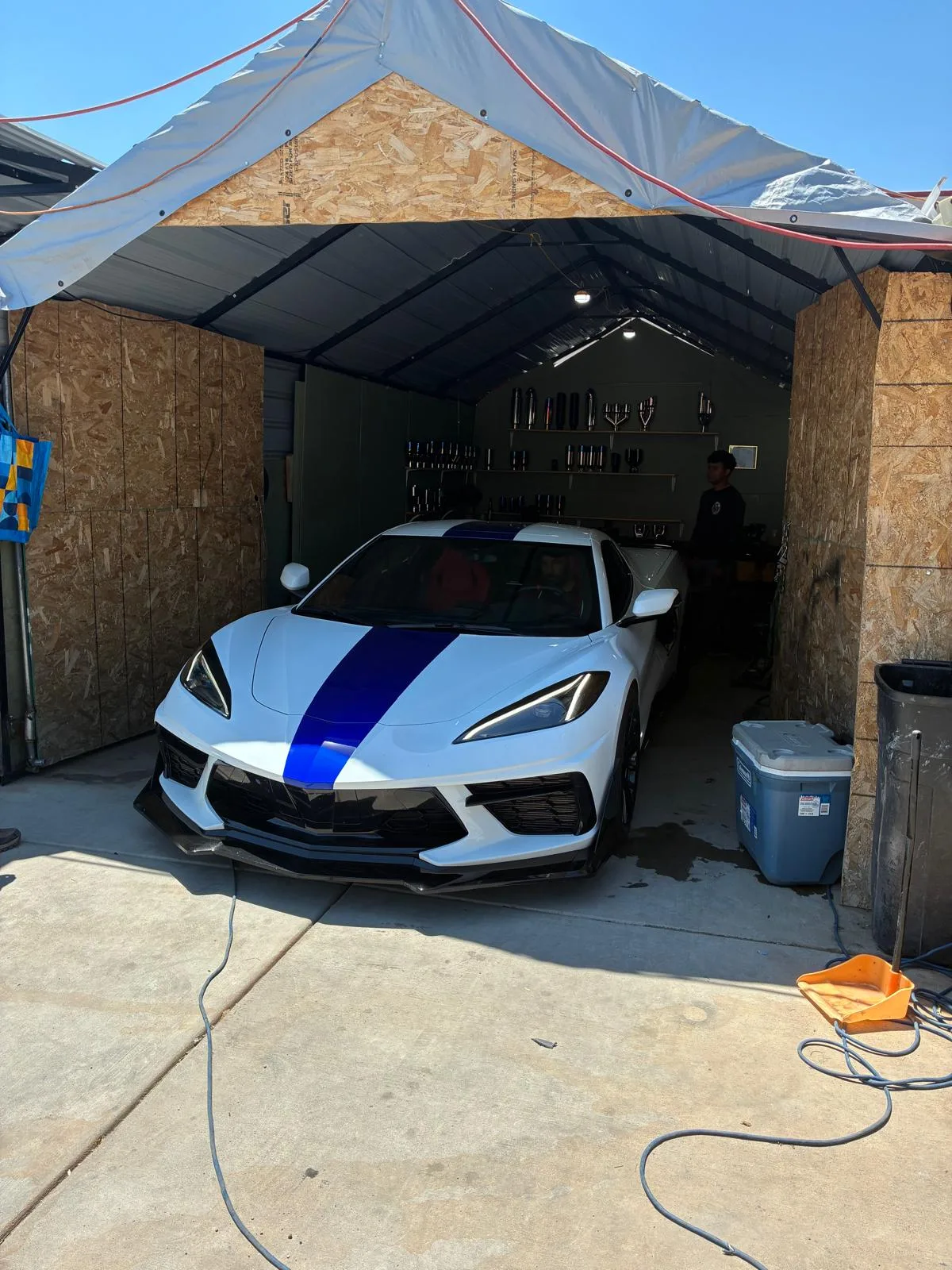 Chevrolet Corvette at the Poncho Welding custom exhaust shop