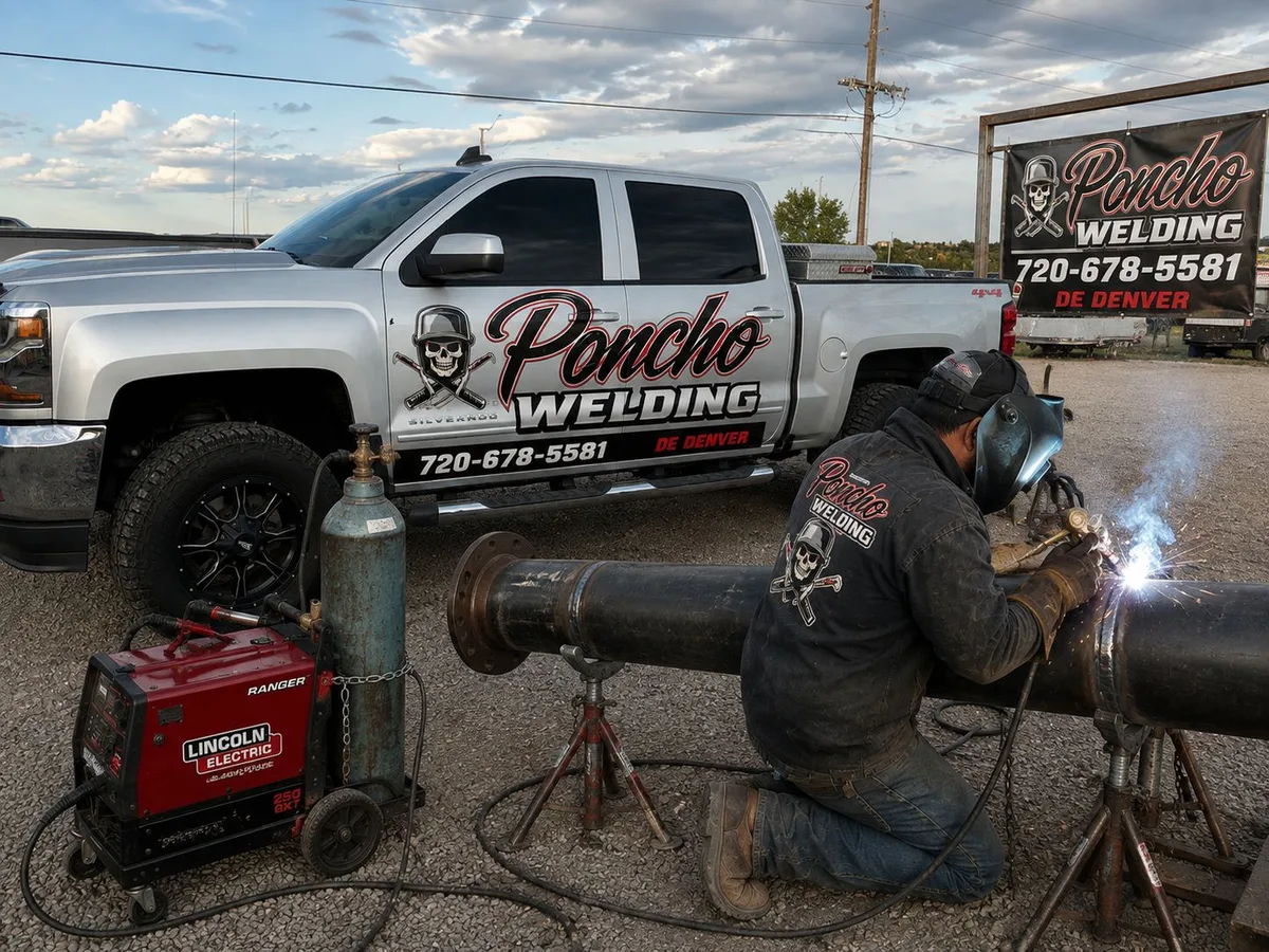 Poncho Welding truck and welder on-site